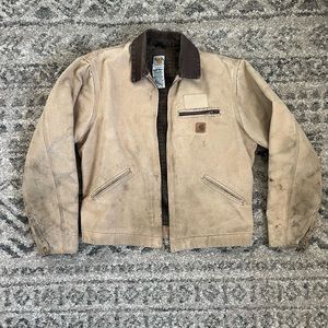 Blanket Lined Tan Carhartt Detroit Jacket
Size Large Tall